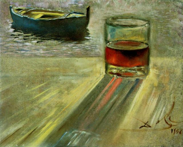 Salvador+Dali+-+Wine+Glass+and+Boat+1956+